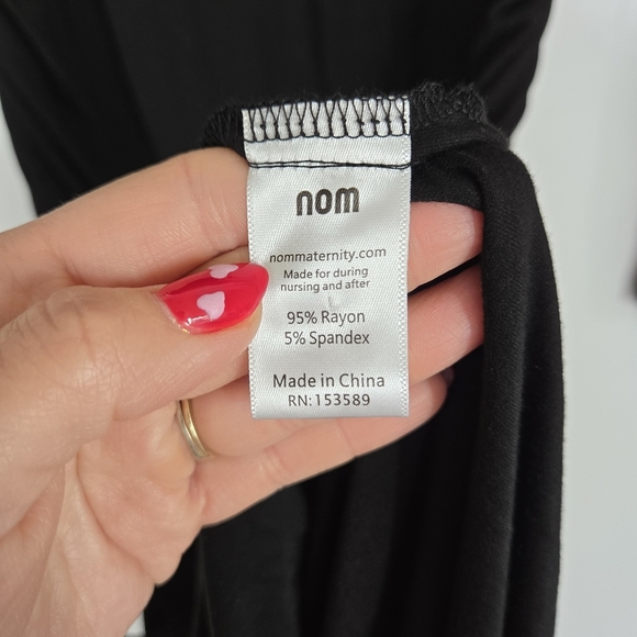 Nom Maternity Curve Dress In Black‎ Size Small Ruched Bodycon Long Sleeve - Picture 8 of 13
